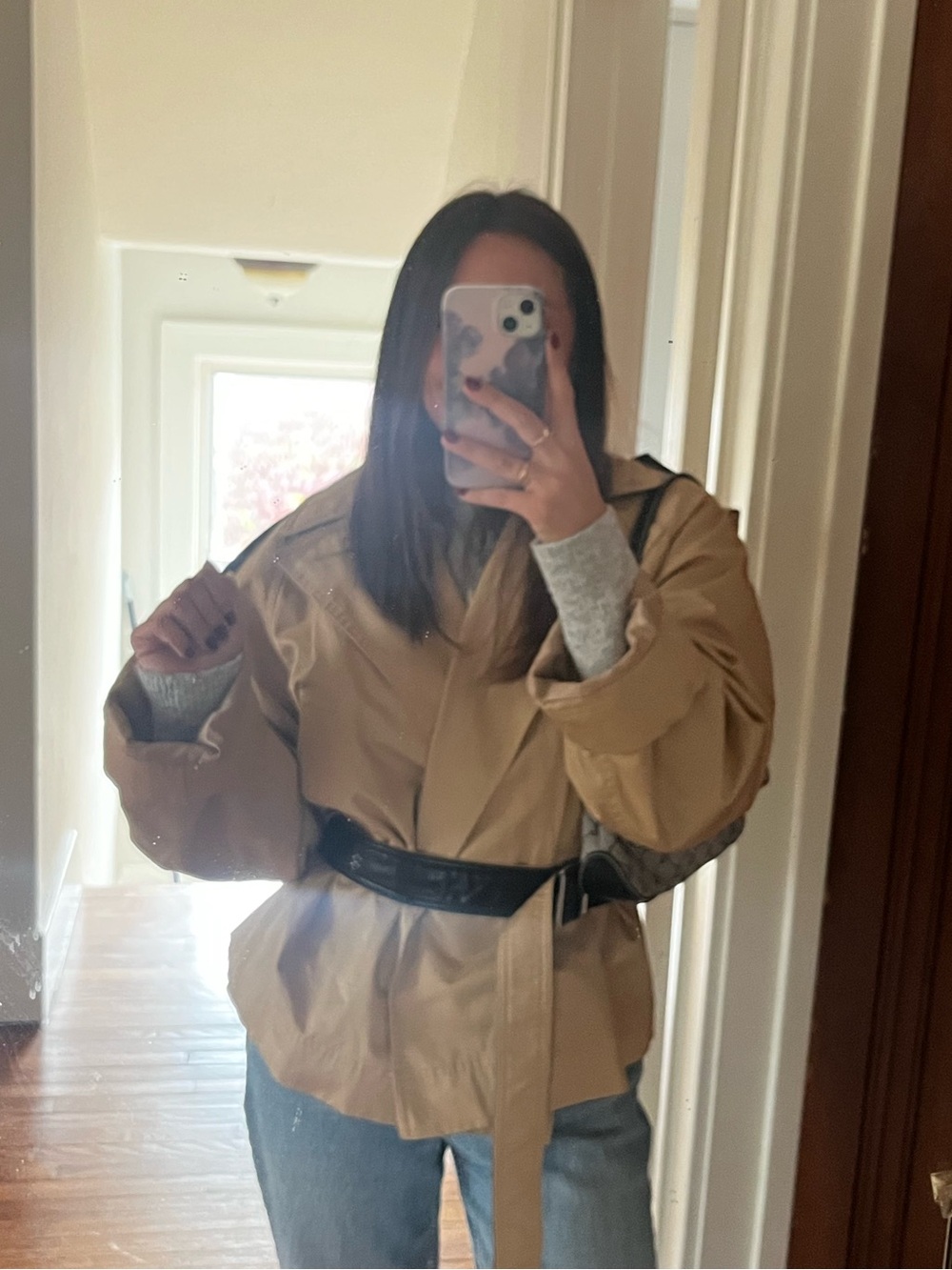 Zara Cropped Contrasting Trench Coat